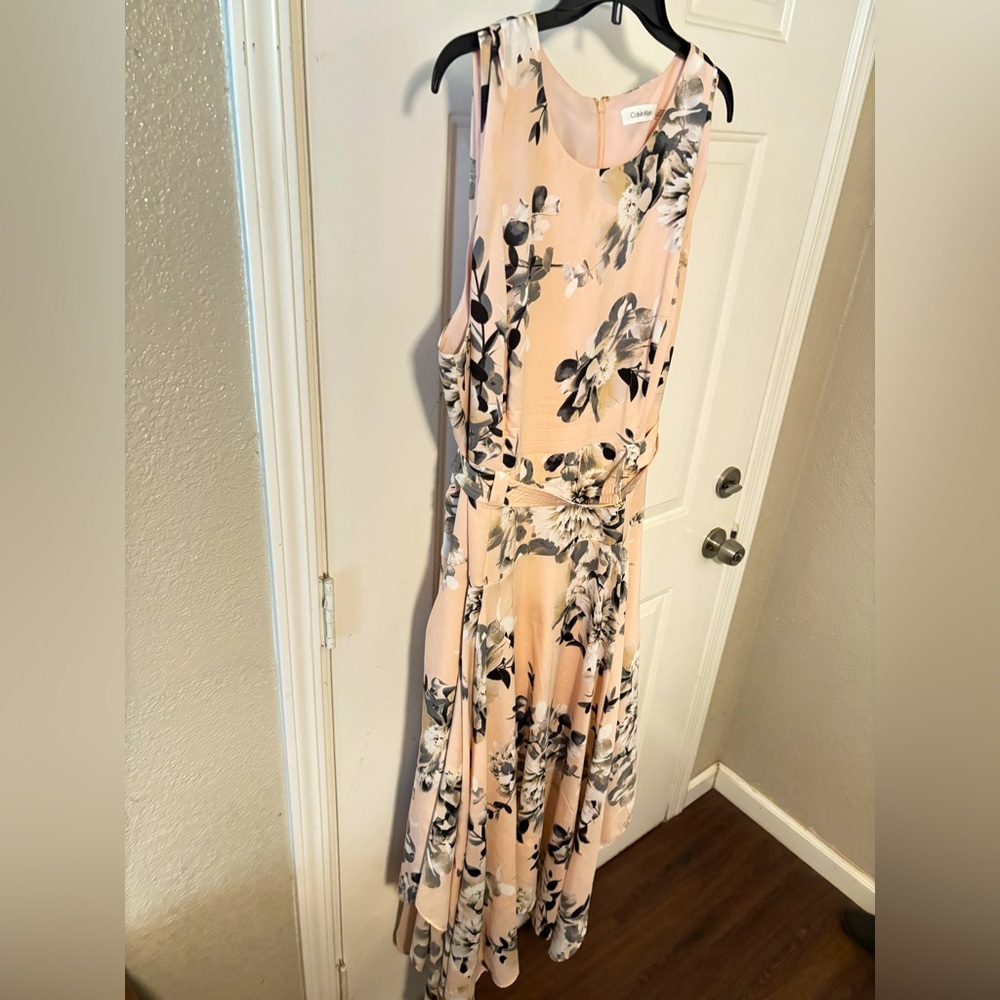Calvin Klein 24 W Floral Pink Maxi Dress